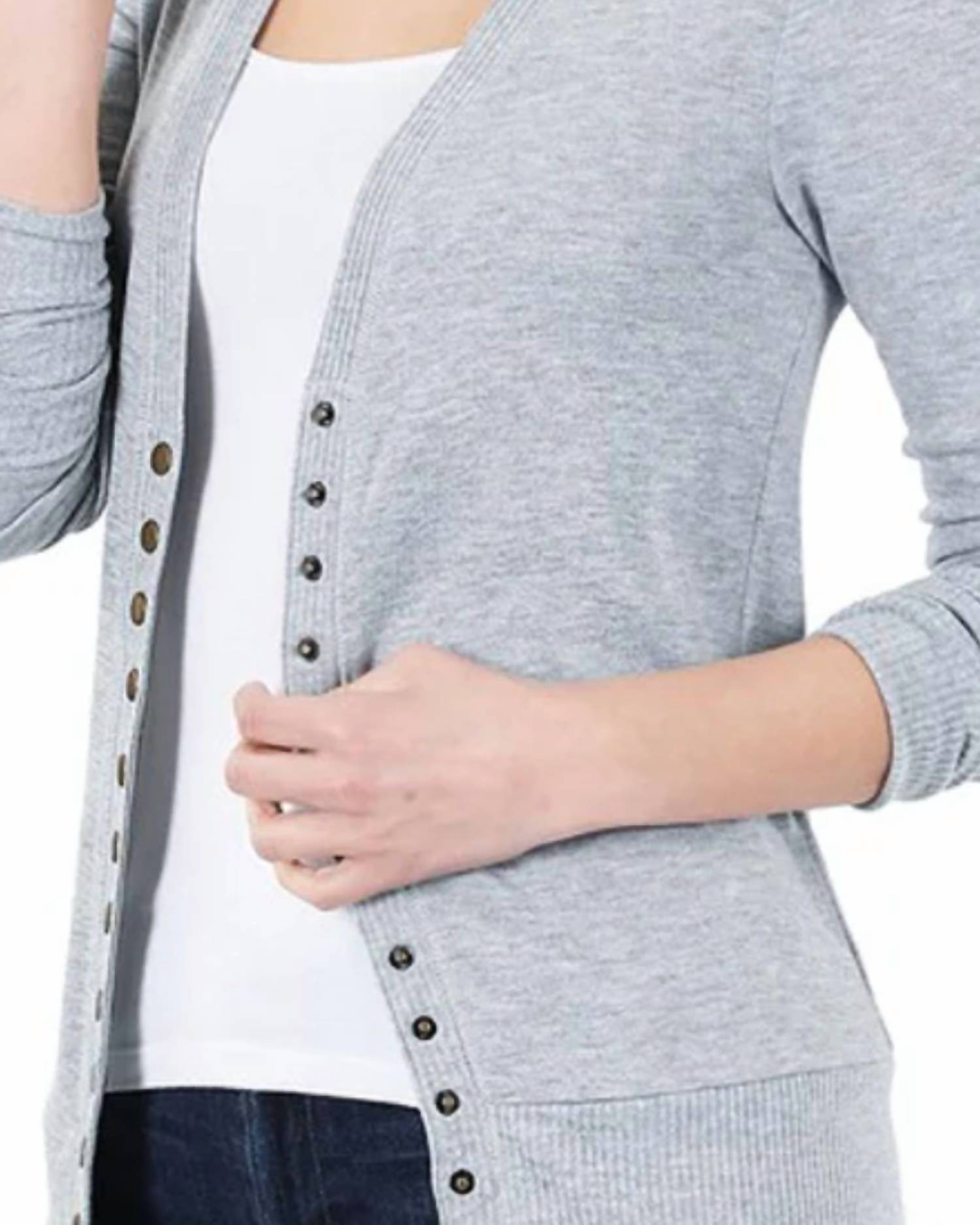 Zenana - Snap Full Sleeve Cardigan