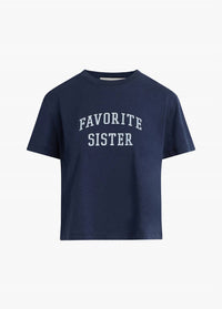 Favorite Daughter Favorite Sister Cropped Tee in navy - women's t-shirt - alternate view
