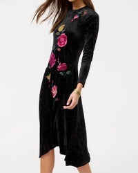 Johnny Was - ROSILIA HANDKERCHIEF HEM VELOUR DRESS