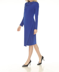 Joseph Ribkoff - Zip Cowl Neck Sheath Dress
