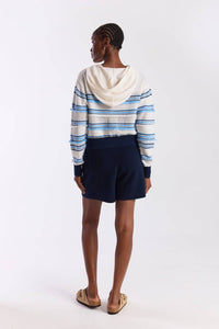 Brodie Cashmere Bermuda Shorts in navy - women's shorts - detail view