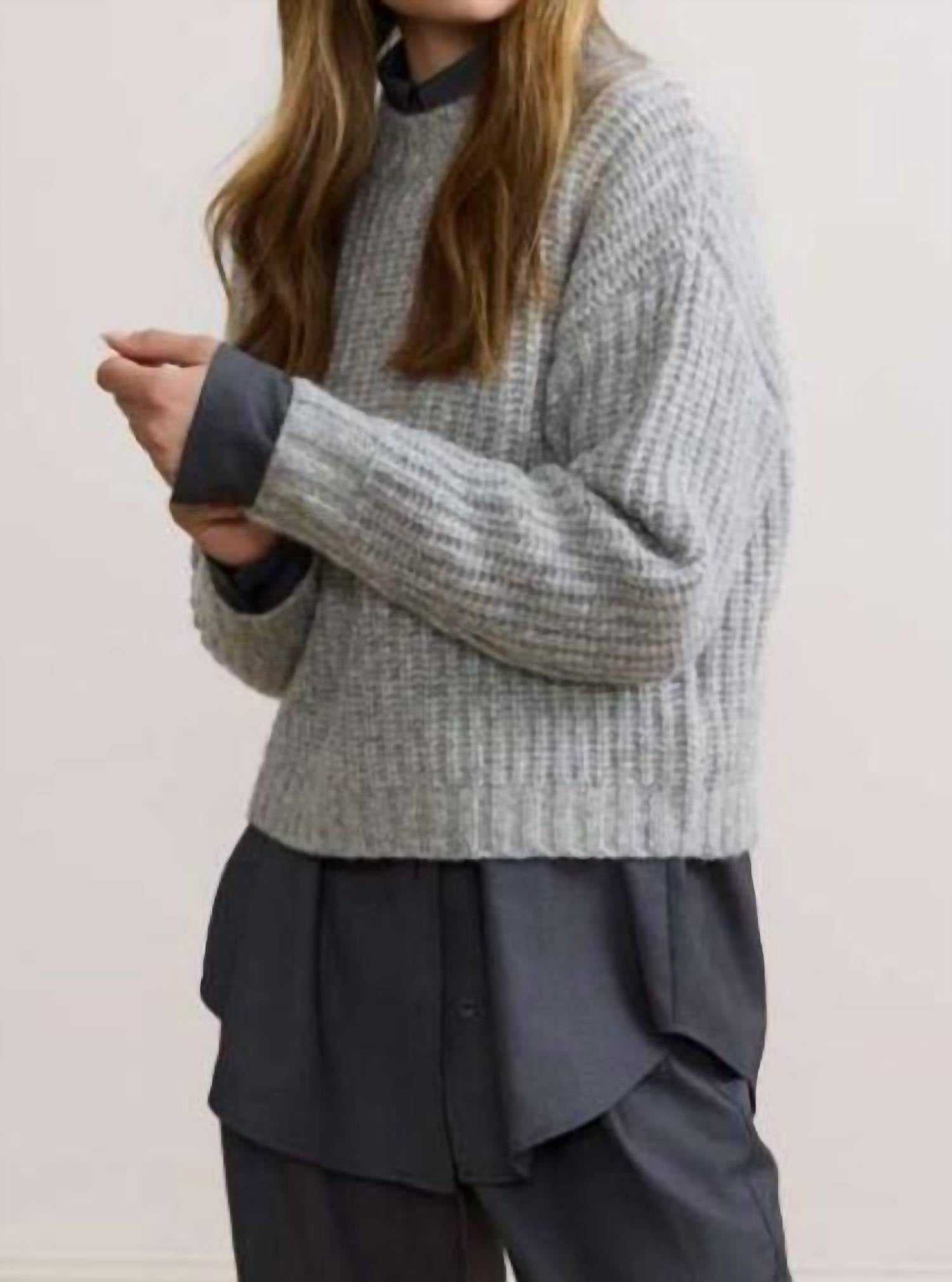 Lune Active Hudson Crew Neck Sweater in gray - women's sweater