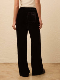 Faherty Women's Stretch Silk Velvet Pant in black - women's pants - detail view
