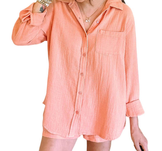 O'Neill - Leni Crinkle Double Gauze Button Down Shirt