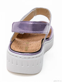 Waldlaufer Women’s Willow Wedge Sandal in lavender - women's sandal - view 4