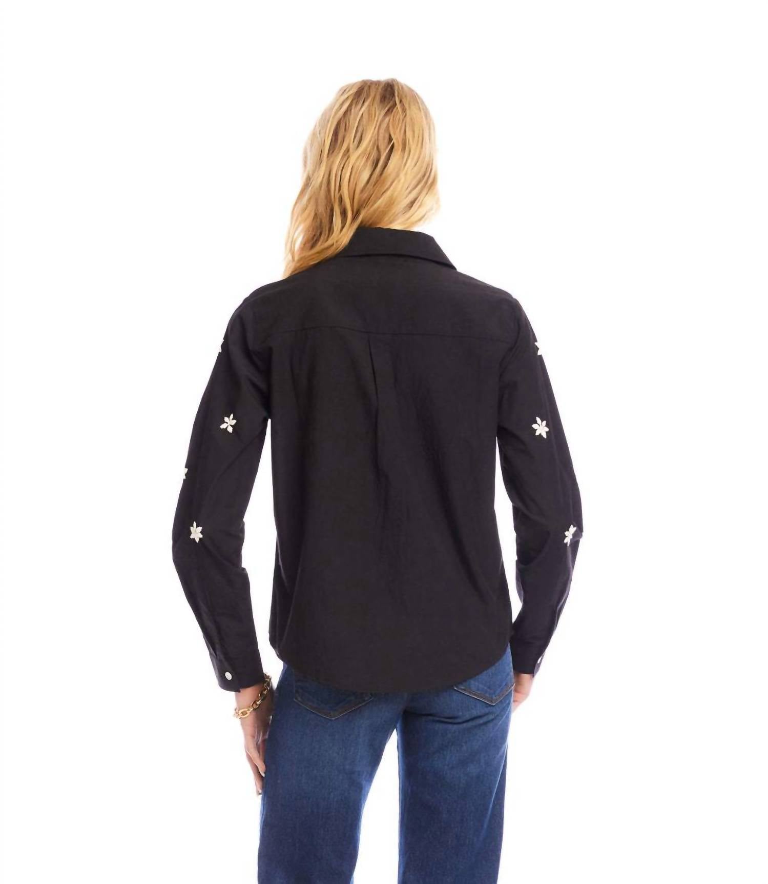 Karen Kane - Long Sleeve Embroidered Shirt