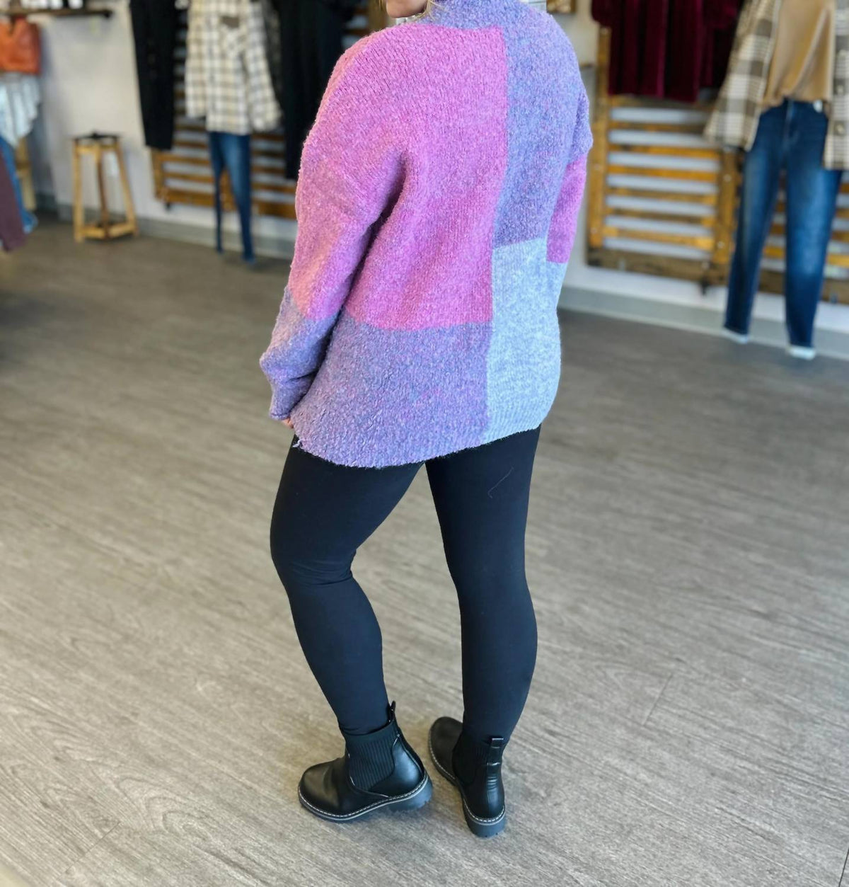 Very J - Colorblock Long Sleeve Sweater