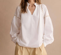 Lafayette 148 - Soutache Trim Blouse
