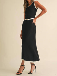 Endless Blu. - Sleeveless Midi Sweater Dress
