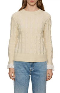 Sanctuary One In A Million Cable Crewneck Top in a million cable crewneck top in vanilla - women's sweater