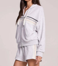 Chaser - Zuma Contrast Strappings Zip-up Hoodie