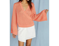 SAGE THE LABEL Across The Room Sweatshirt in coral - women's top