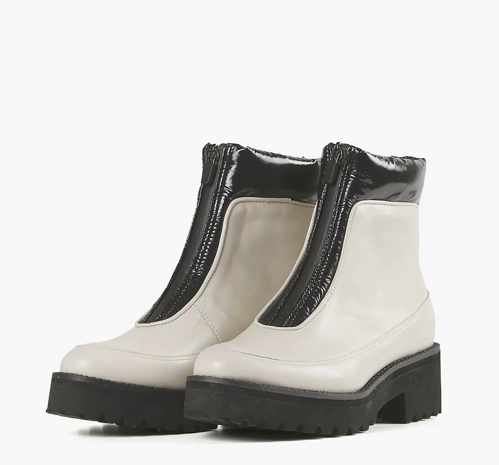 ALL BLACK Women's Zip & Puff Boots in charcoal - women's shoe - alternate view