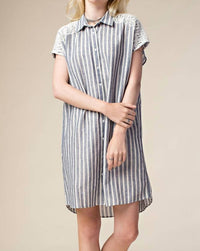 Kori - Embellished Boyfriend Shirt Mini Dress