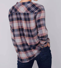 Charlie B - Button-Down Plaid Blouse