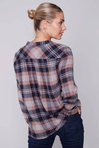 Charlie B - Button-Down Plaid Blouse