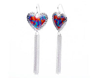 Gold & Honey - Women's Heart Tassel Earrings
