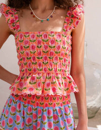 Pink City Prints - Jessica Square Neck Top
