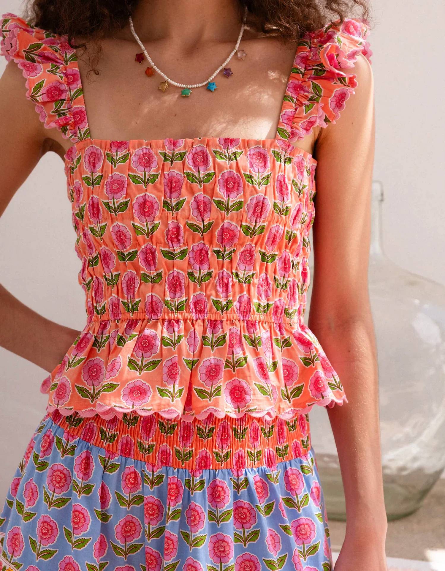 Pink City Prints - Jessica Square Neck Top