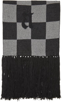 Amiri Cashmere Old English Checkered Scarf in black white - men's scarf