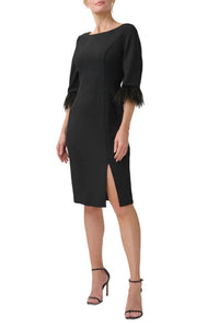 Adrianna Papell - Feather Trim Embellishment Short Dress