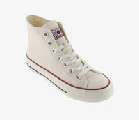 VICTORIA Women's Tribu Brillo Canvas Mid Boot Sneakers in crudo - women's sneaker