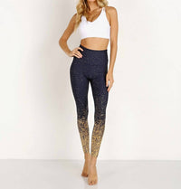 BEYOND YOGA High Waist Midi Legging in blues alloy ombre - women's pants - view 4