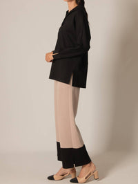 P.Cill - Modal Collared Long Sleeve Top