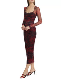 Amanda Uprichard - Cade Printed Body-con Midi Dress