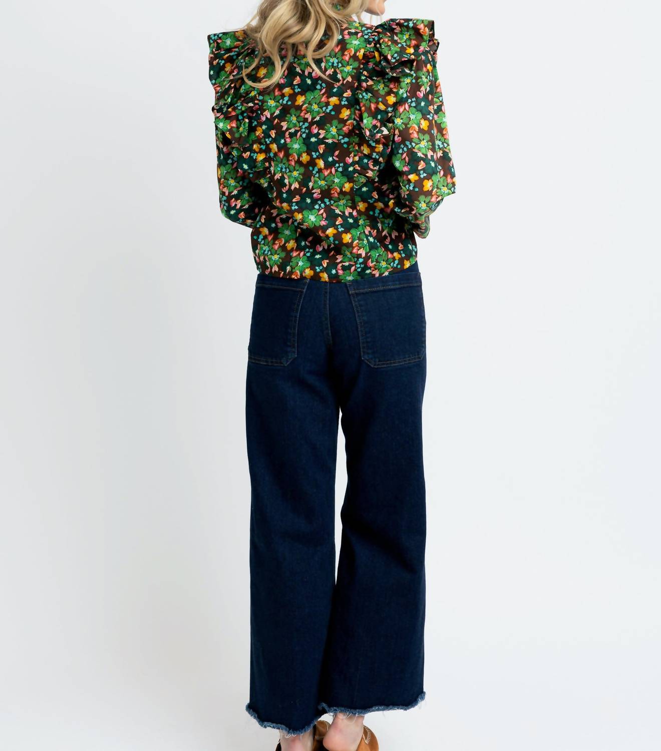 Karlie - Floral Ruffle Button Up Top