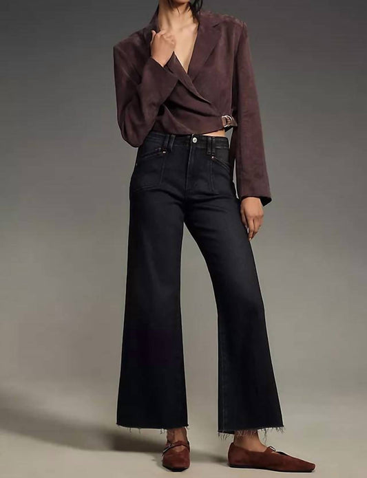 Paige - Anessa High Rise Cropped Wide Leg Jeans