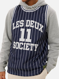Les Deux Silas Mesh Tank Top in dark navy light ivory - men's tank top - alternate view
