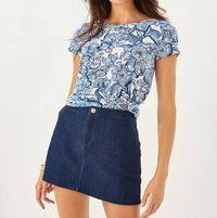 Lilly Pulitzer Colette Stretch Denim Skirt in dark wash - women's skirt - alternate view
