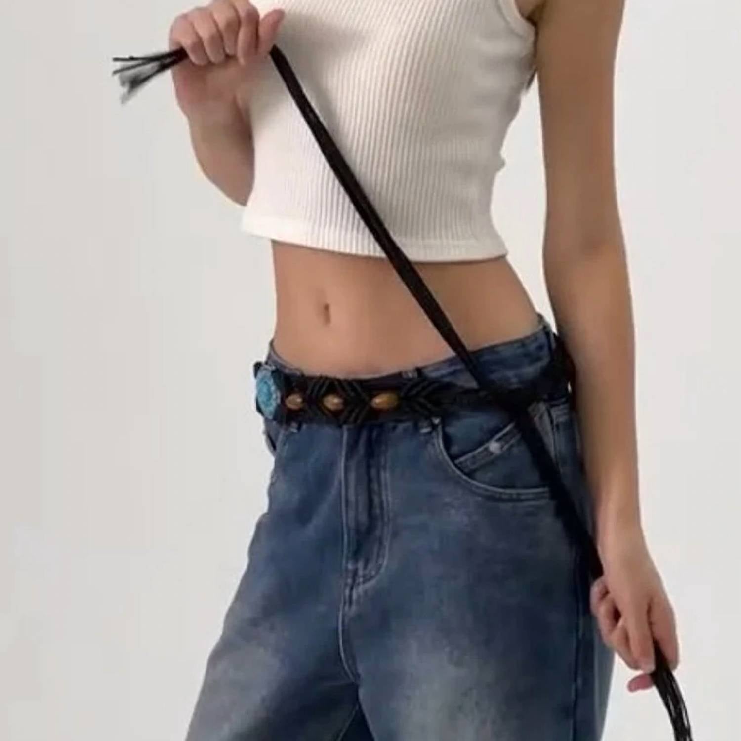 Leto - Women's Braided Waist Rope Belt