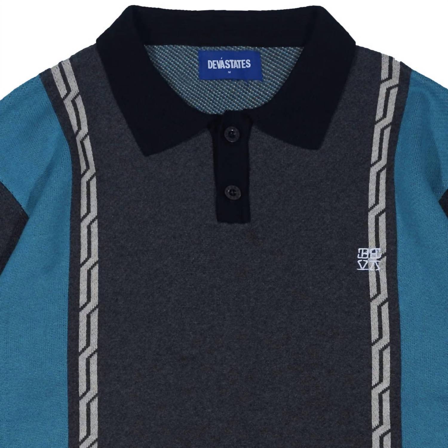 Devá States - Men's Chain Jacquard Knit Short Sleeve Polo Shirt