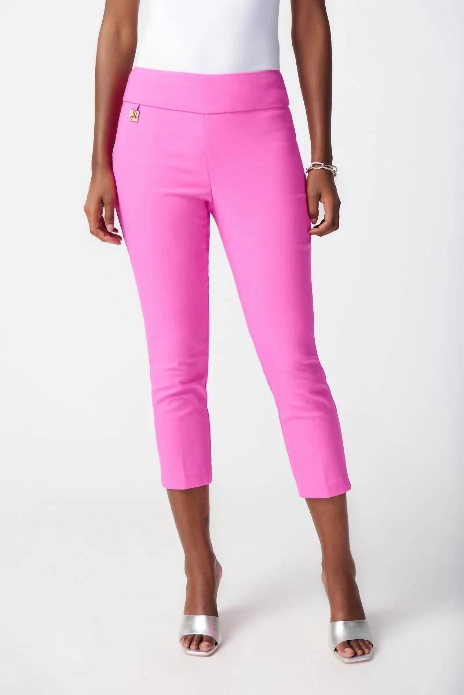 Joseph Ribkoff Crop Woven Pants in pink - women's pants