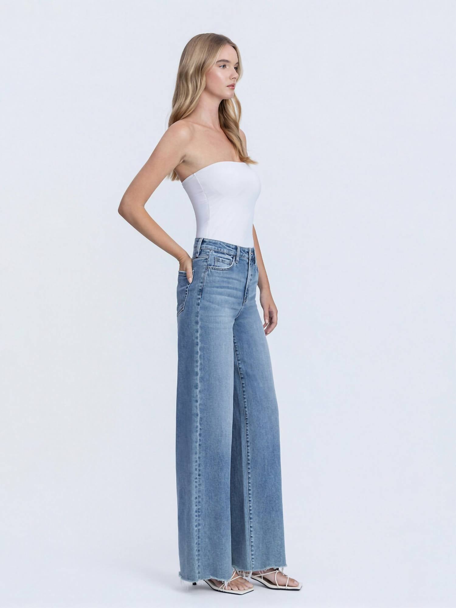 Flying Monkey - Super High Rise Wide Leg Denim
