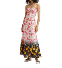 Essentiel Antwerp - Floral Strapless Satin Maxi-length Dress