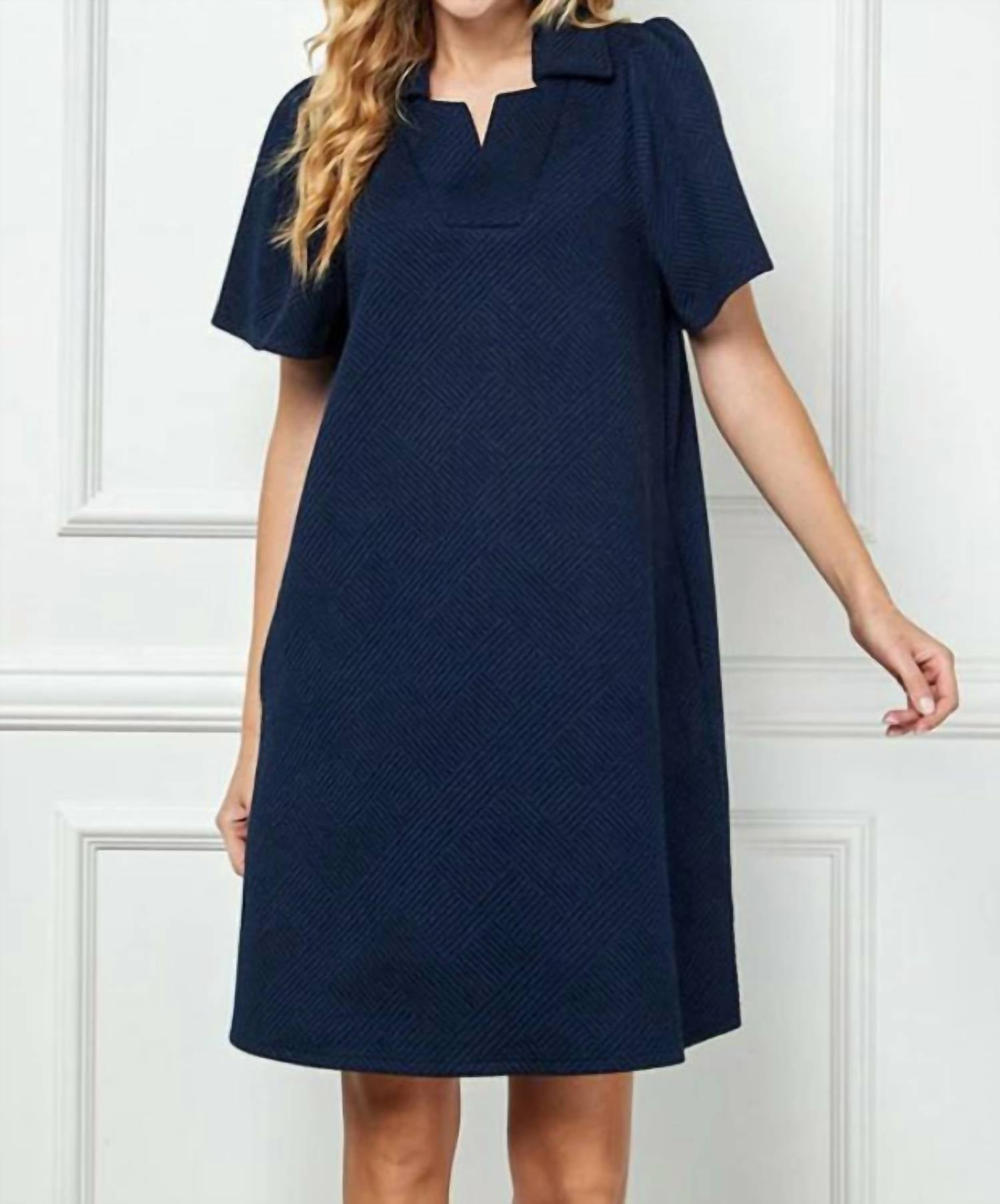 See And Be Seen - Elaina Short Sleeve Textured Dress