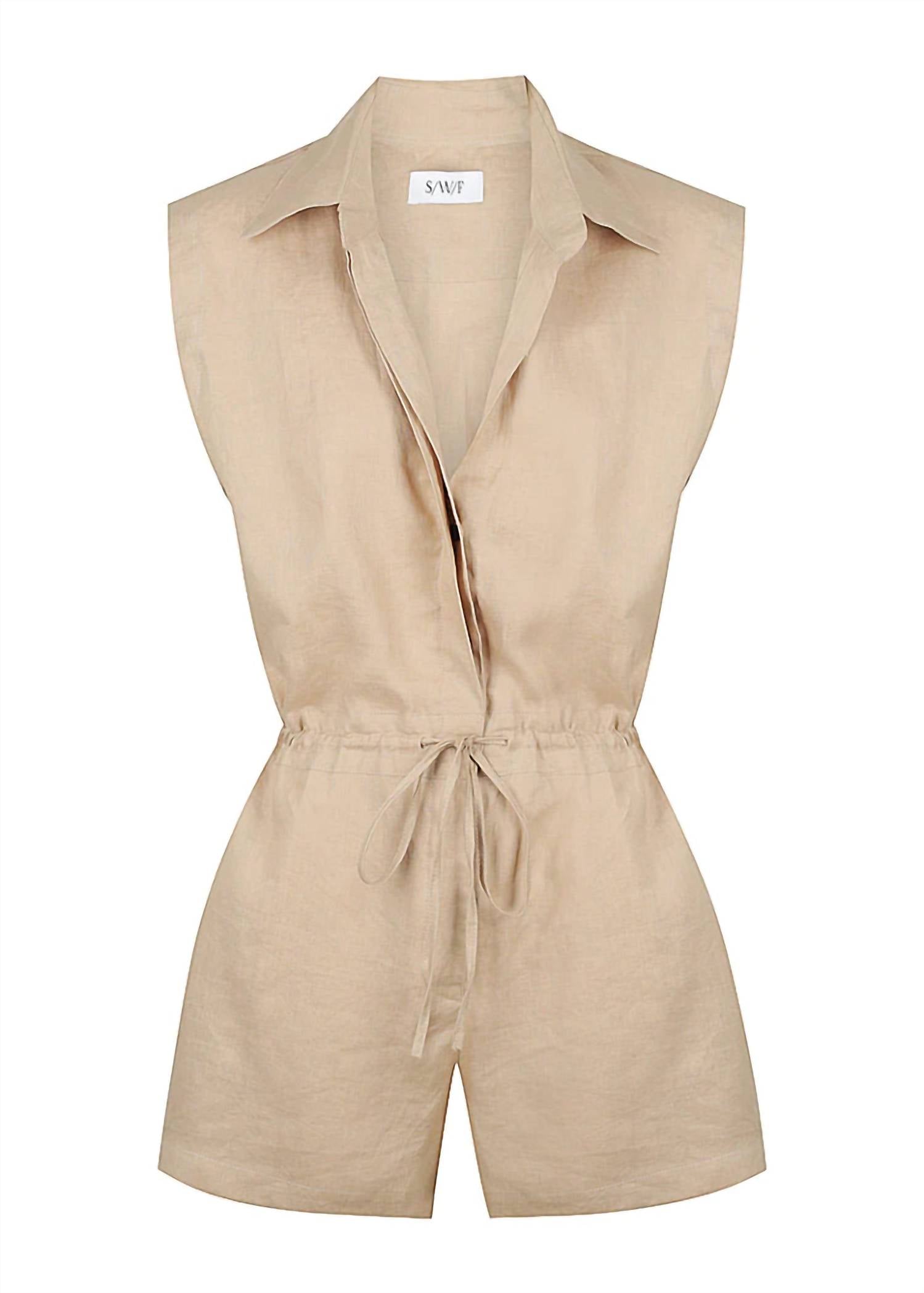 SLEEVELESS DRAWSTRING ROMPER