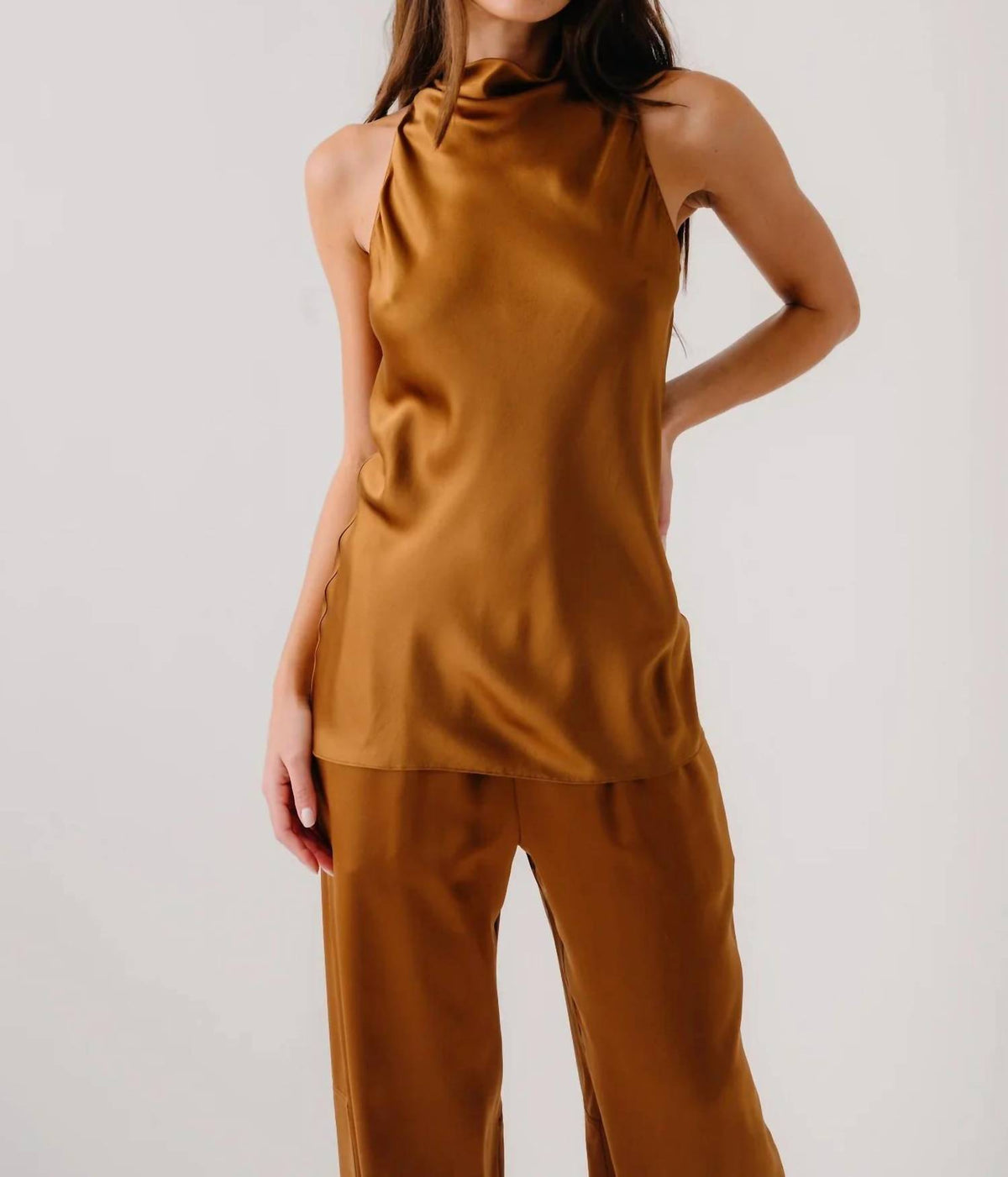 Sablyn - Una Cowled Halter Tunic Top