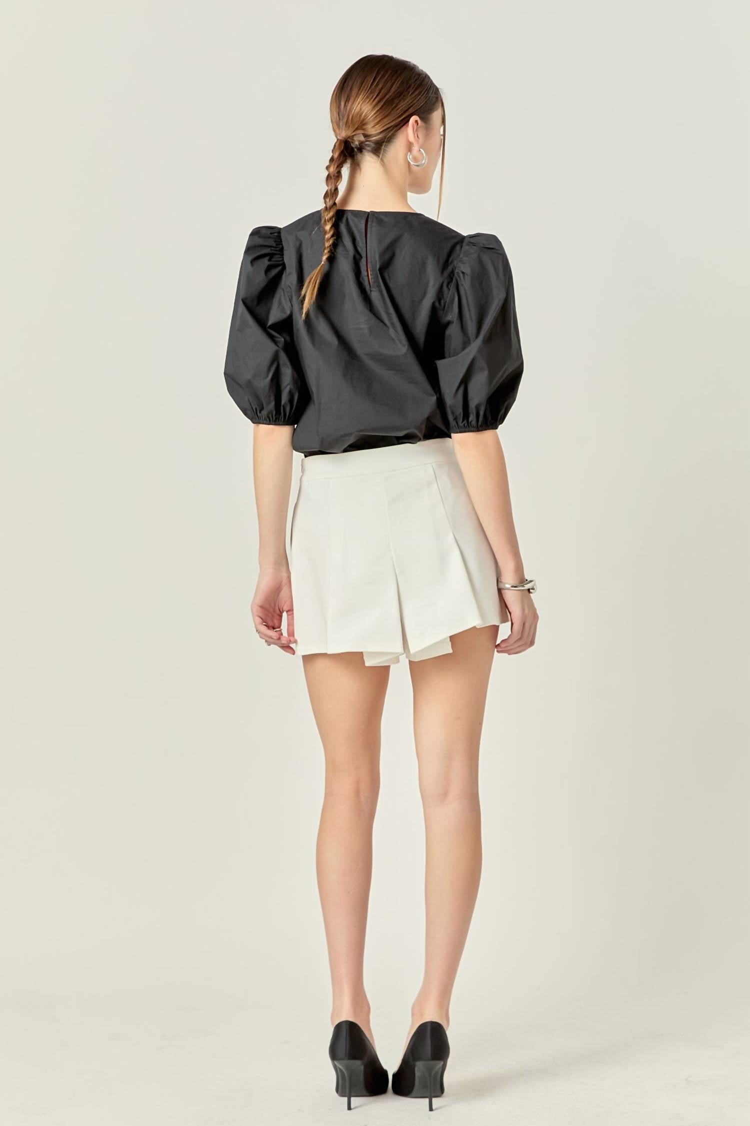 English Factory - Poplin Puffed Sleeve Top