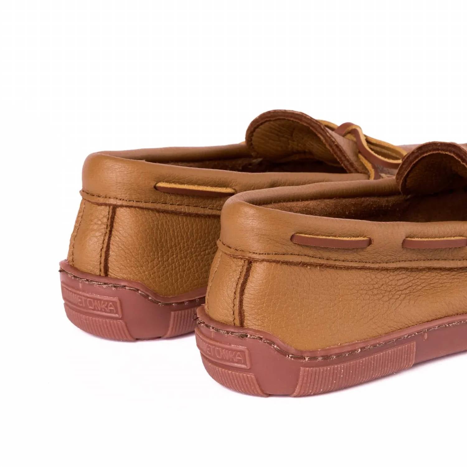 MINNETONKA Men's Moosehide Classic Moccasin Shoes in natural - men's loafer - view 5