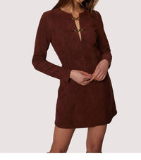 Lost + Wander - Suede Long Sleeve Mini Dress