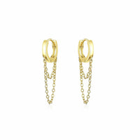 Kikichic - Women's Double Chain Huggies Hoops
