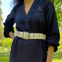 Jenny Krauss - Women's Desert Dreams Embroidered Wool Belt
