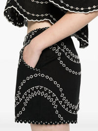 Charo Ruiz - Drea Embroidered Cotton Linen Short