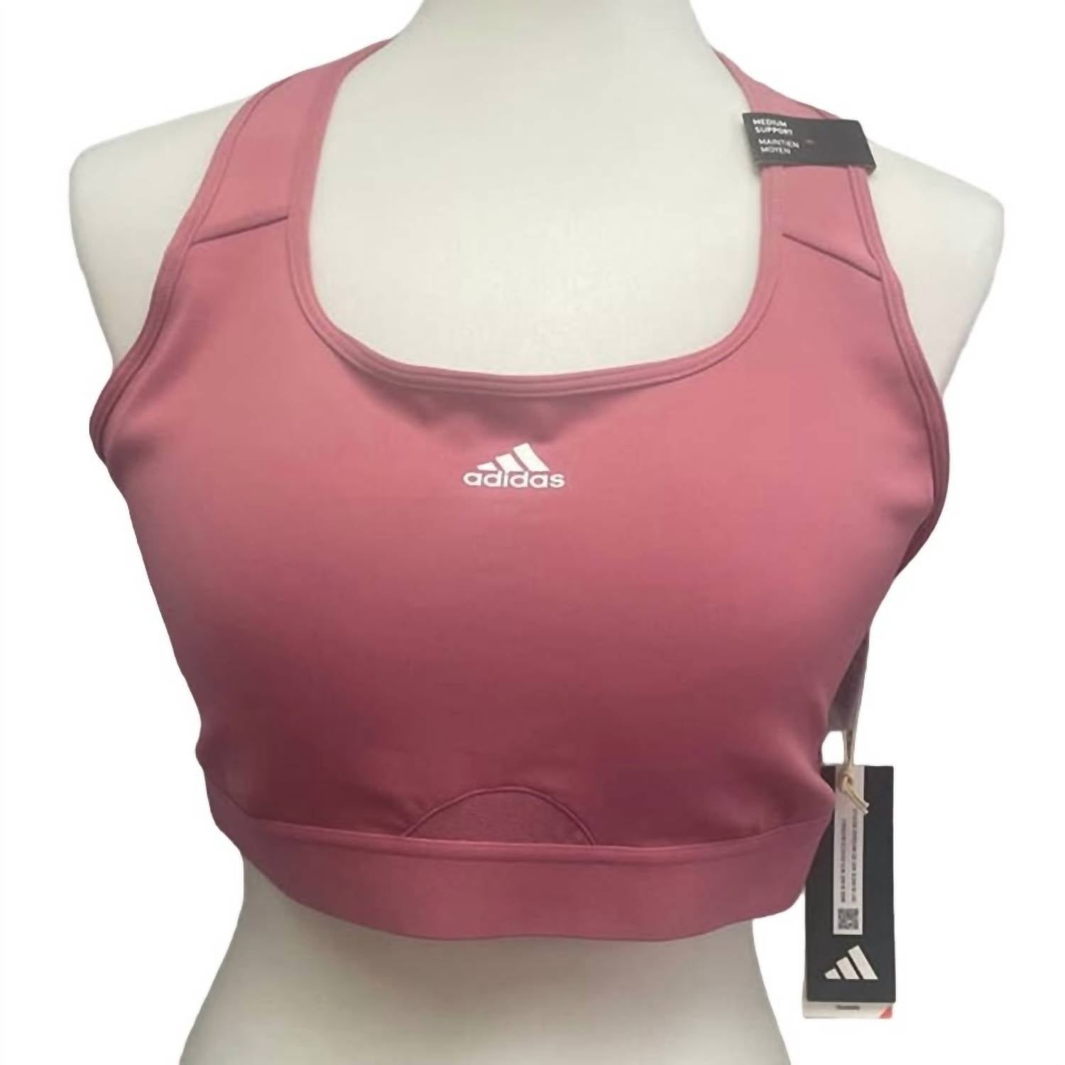 adidas Medium Support Removeable Pads Training Sports Bra in pink - women's intimate