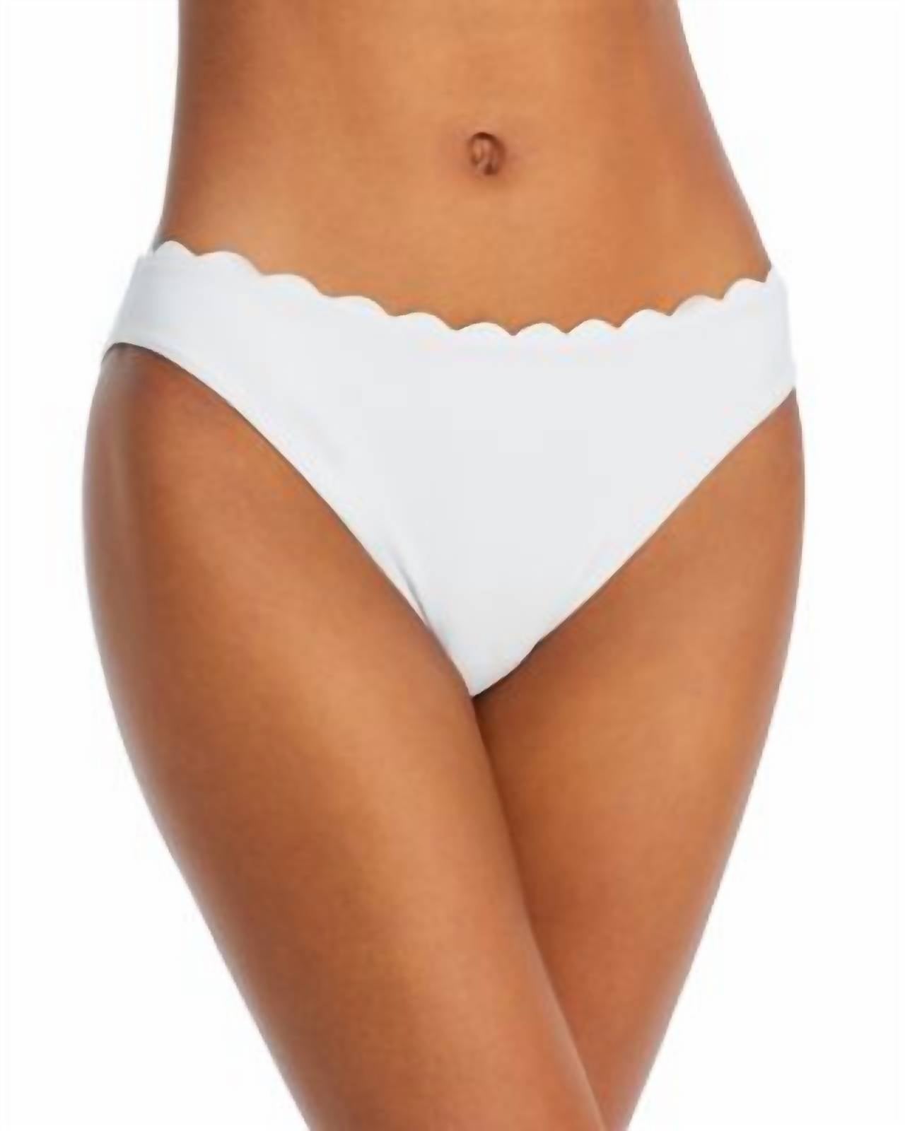 Ramy Brook Women's Amani Scalloped Bikini Bottom in whtie - women's swimwear