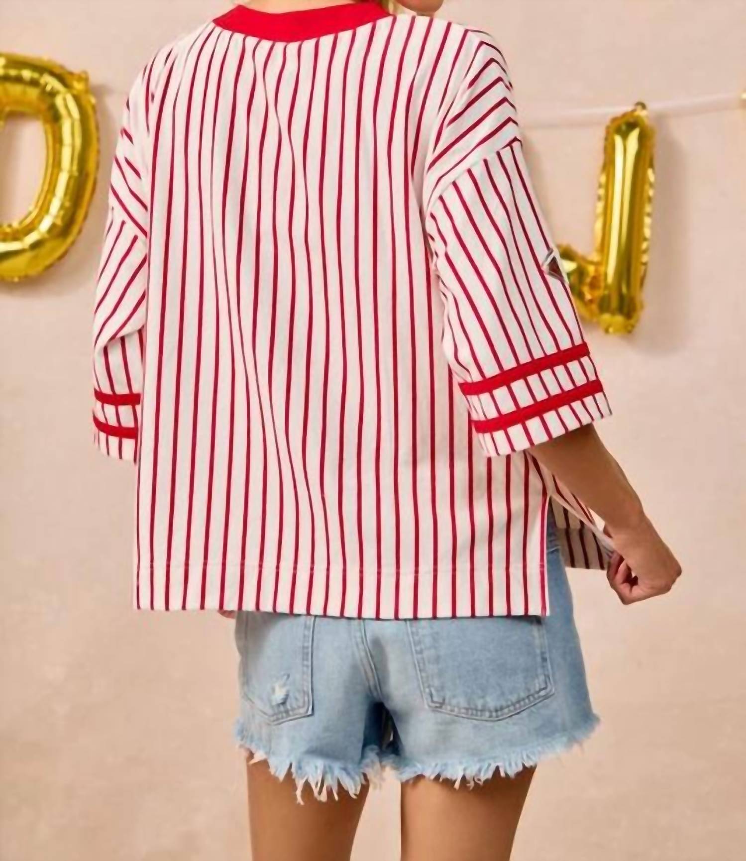 Gameday Couture - A-team Striped Game Day Top